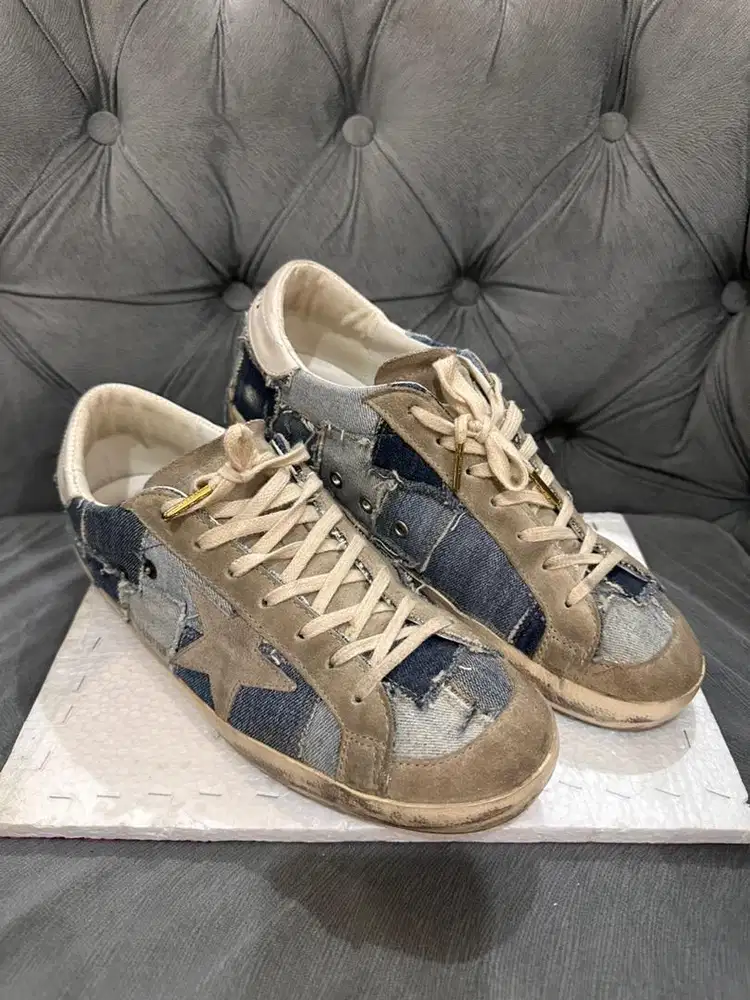 Golden goose distressed denim sneakers