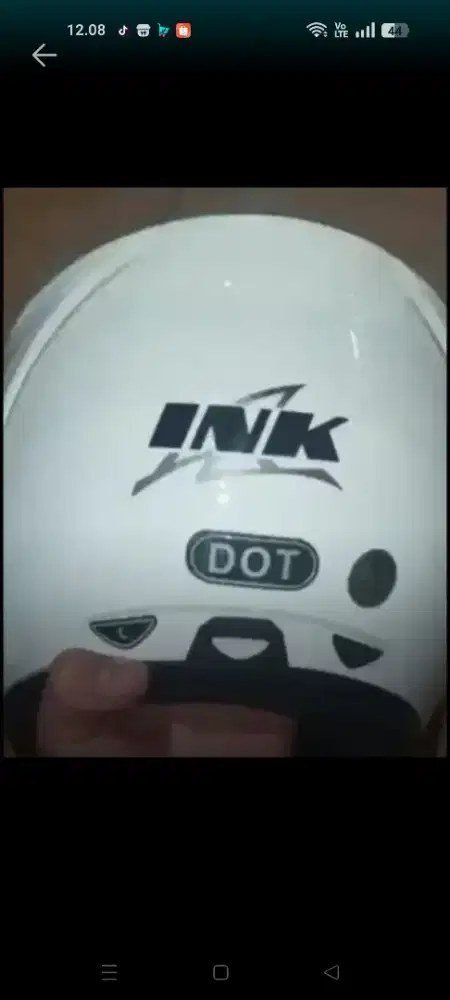 Helm ink warna putih ori no minus