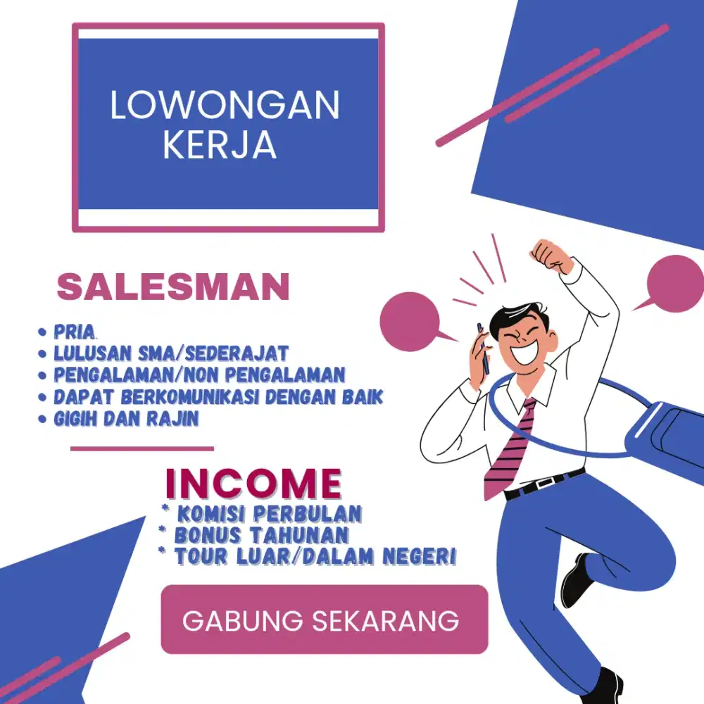 Lowongan bagian SALESMAN PEMASARAN BARANG ELEKTRONIK
