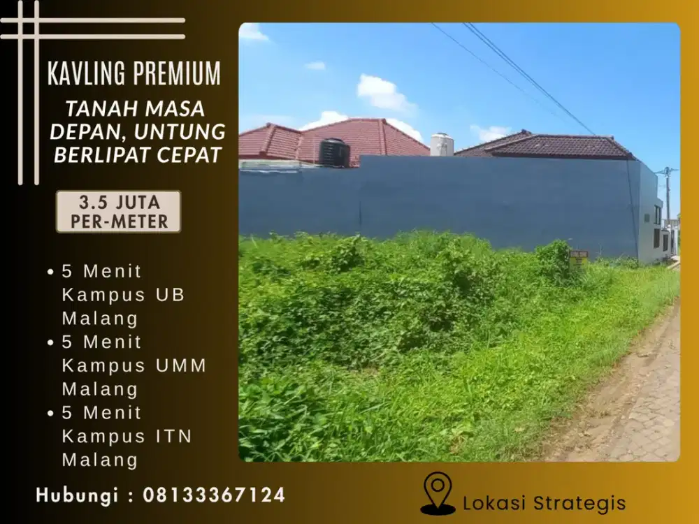 Cocok Dibangun Kost 5 Menit Kampus UNISMA Malang Tanah Komersial Akses 2 Mobil