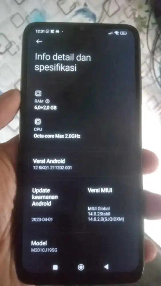 Redmi 9T ram 6+2/128