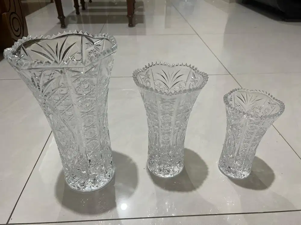 Vas kristal vas bunga pot bunga kristal beling