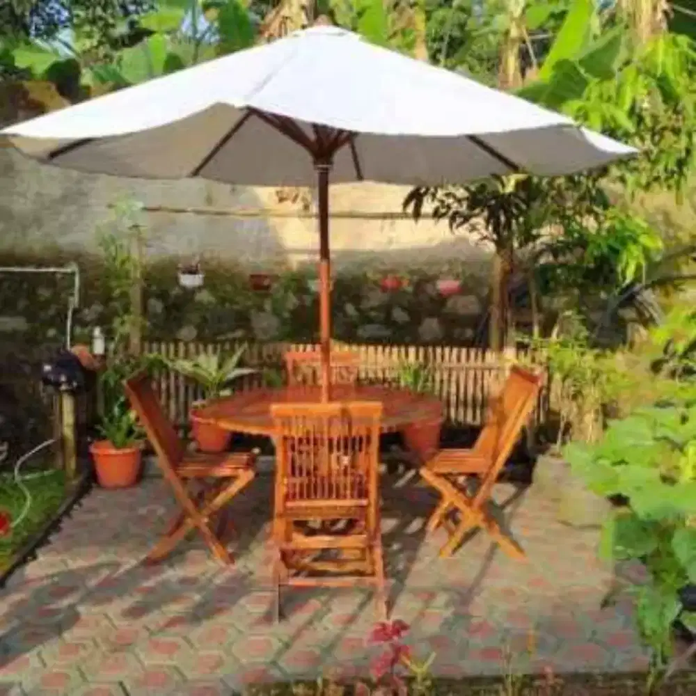 Tenda waterproff,payung jati,meja makan bulat,payung parasol,kursi