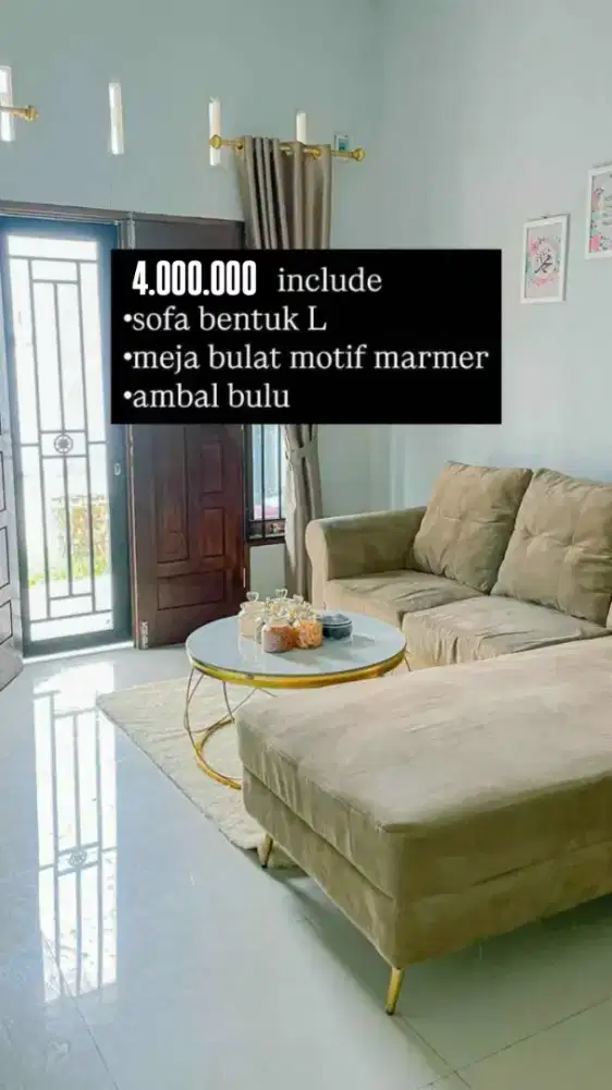 KURSI SOFA + MEJA + AMBAL BULU