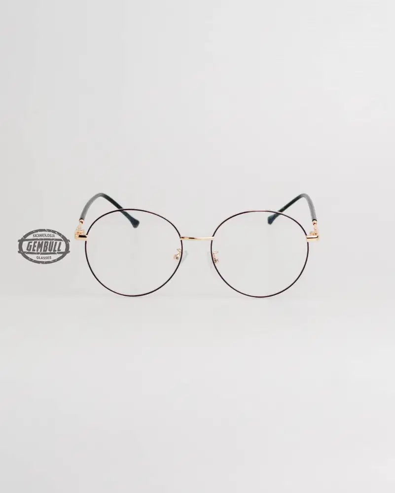 Gembull Glasses - Kacamata Bulat Full Besi Simple - Navara 01
