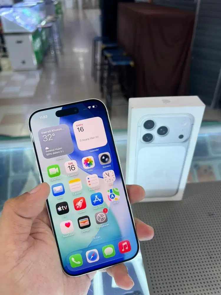 Iphone 17 pro 512  gb ibox silver fullset ori garansi on