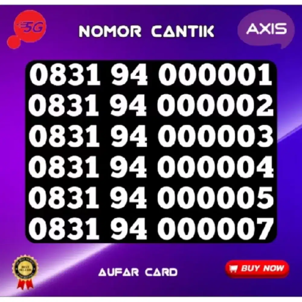 Cek #Kartu #Perdana #Nomor #Cantik #AXIS Panca 2