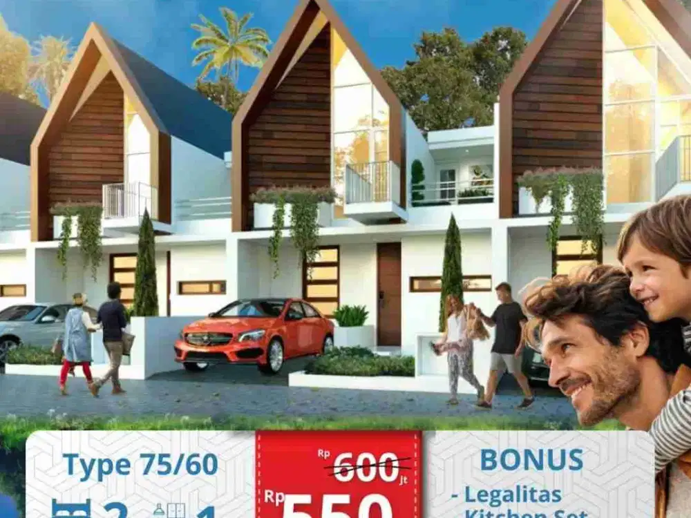 Rumah Skandinavian 2 lantai murah di Gatak Sukoharjo 4 menit ke solo baru