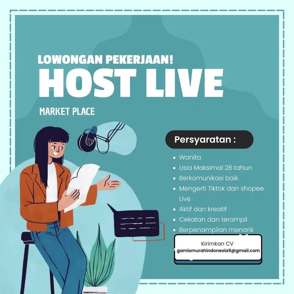 Host Live Streaming Market Place ( Tiktok dan Shopee )