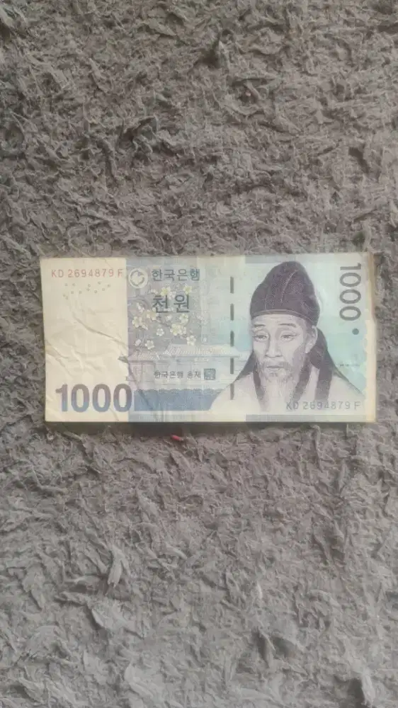 Uang Kertas Korea Selatan 1000 Won Modern Seri 2007 Asli