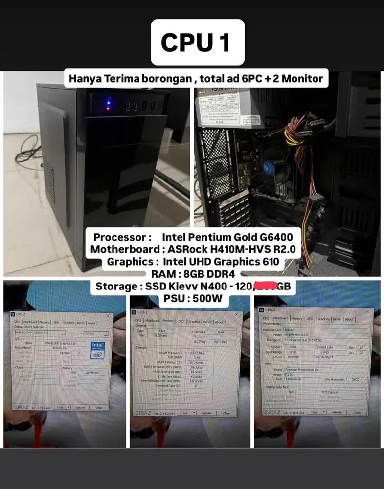 6 CPU ex kantor admin online shop + 3 Monitor