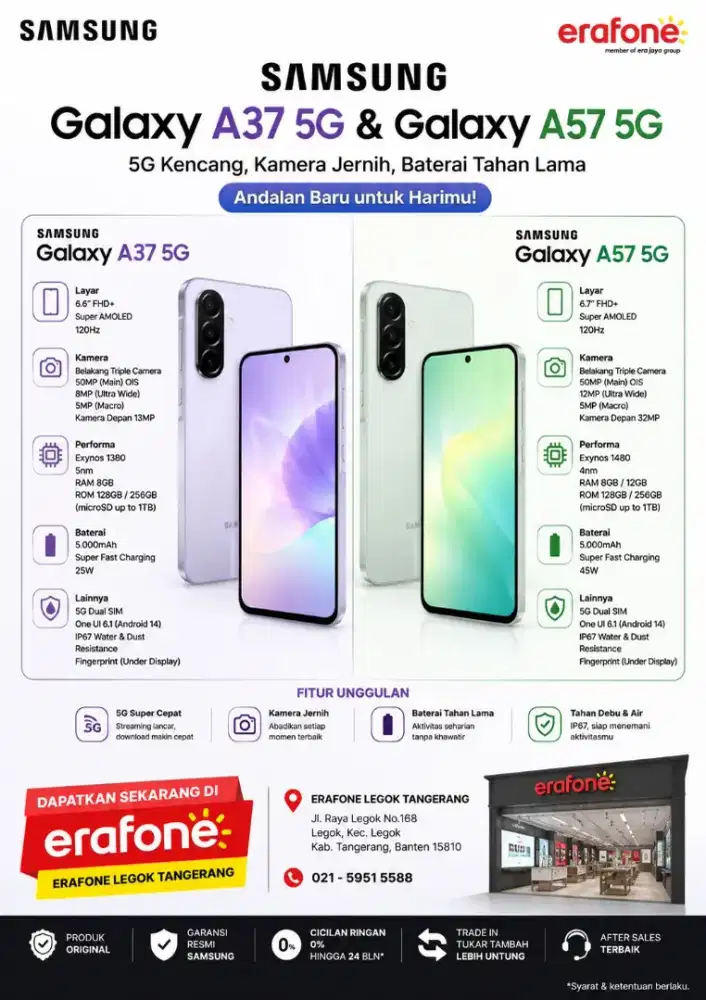 Samsung Galaxy A37 & A57 5G Free Voucher 1Jt