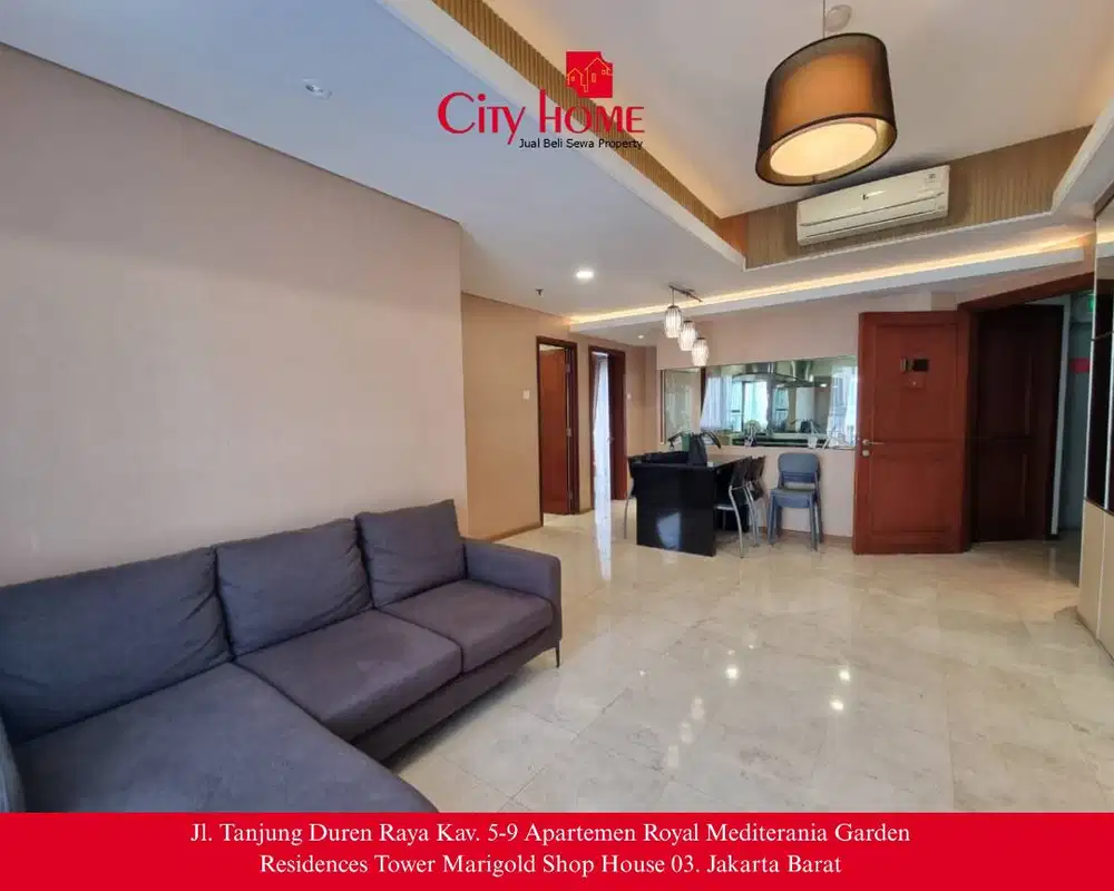 Sewa Apartemen 3 BR Furnished Royal Mediterania Garden Residences