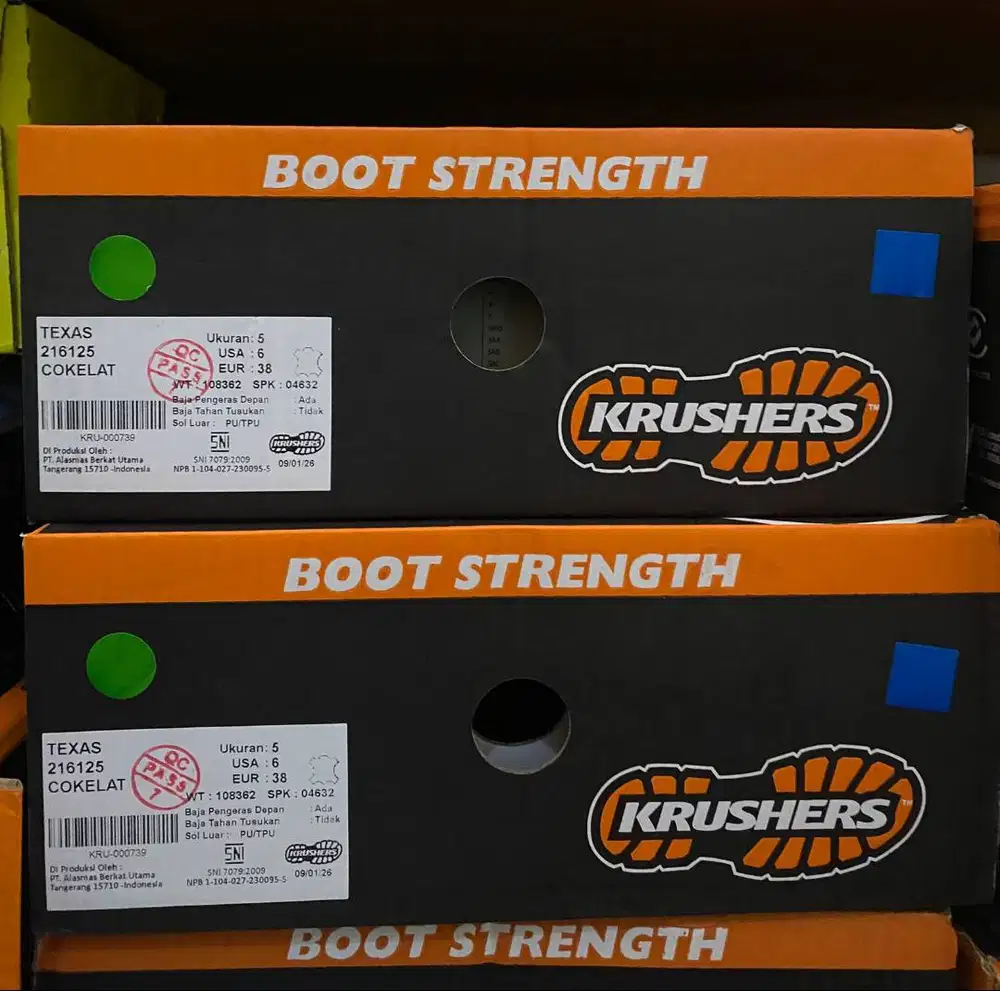 Sepatu Safety Krushers Original/Texas Brown, sepatu pengaman kerja