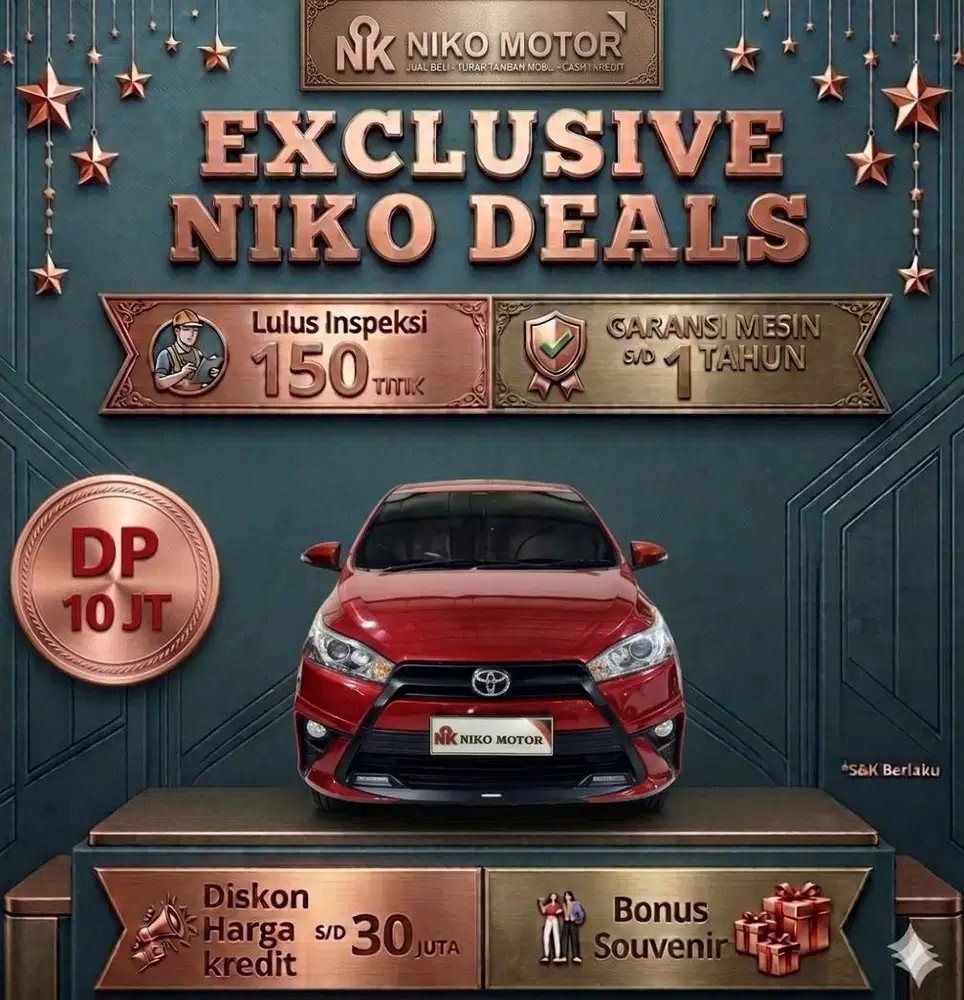 (ANTIK KM60RB) YARIS S TRD DUAL VVTI 2017 AT :2016