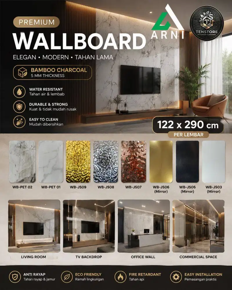 Wallboard Echo Tebal 5 mm | Wallboard Bamboo Charcoal Echo