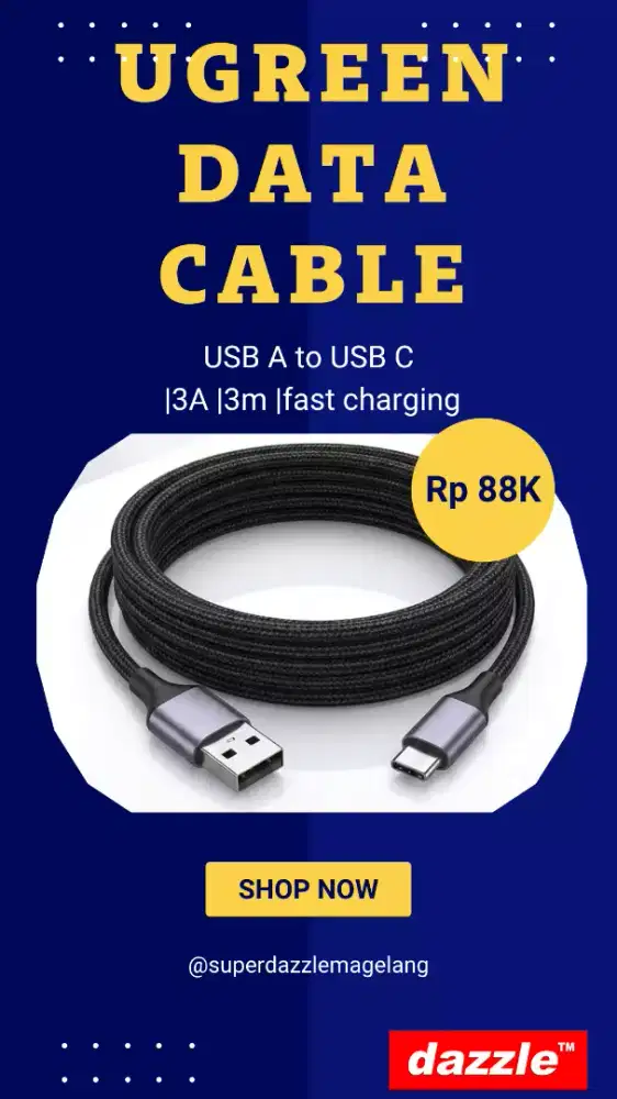 Kabel data ugreen USB to c 3m 60408