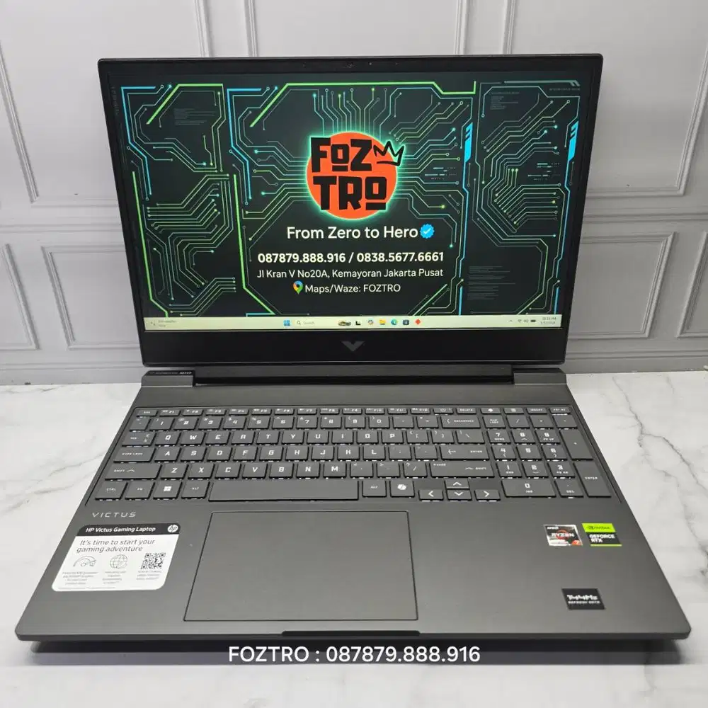 GARANSI ON! Laptop Gaming HP Victus Ryzen 7 7745HS RTX4050 16/512GB