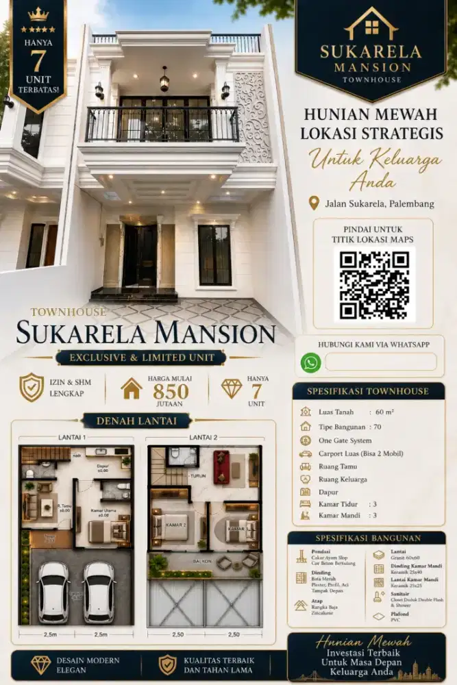 Townhouse Mewah 2 Lantai Palembang | Exclusive Limited Unit