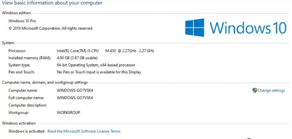 Laptop Buntung Acer Core i5