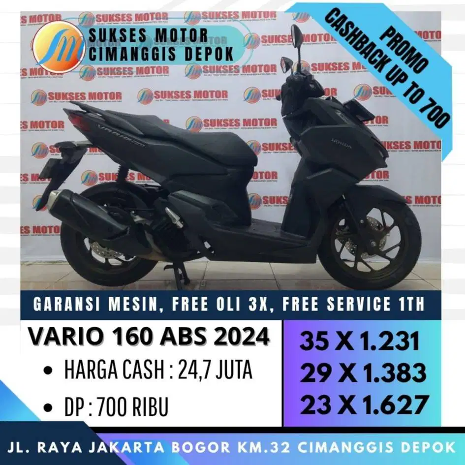 VARIO 160 ABS 2024 CASH REDIT DP 700 PAYLATER 0% [SUKSES MOTOR]