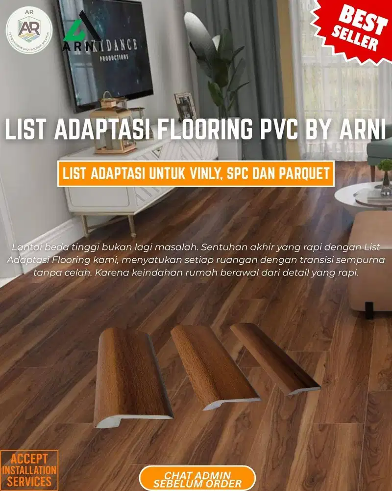 List Adaptasi Untuk Vinyl, SPC, dan Parket | Flooring Aksesoris | PVC