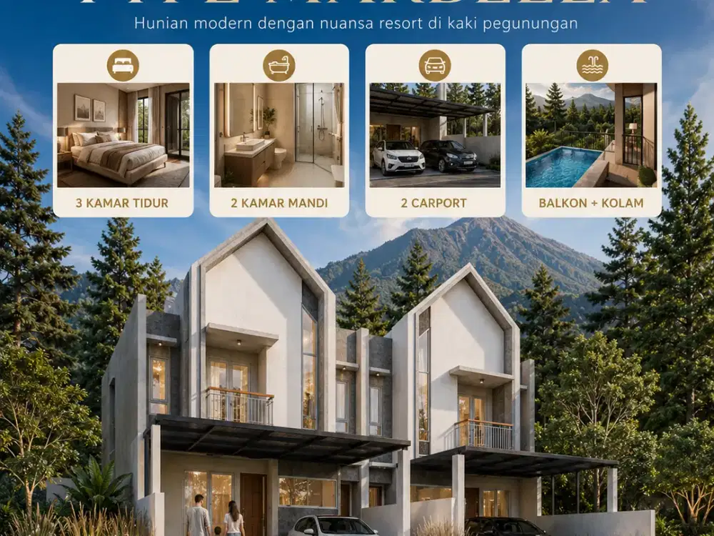 Dijual Villa Eksklusif 2 Lantai Cocok untuk Investasi, Bisa KPR, Potensi Sewa Tinggi sisa 4 unit terakhir