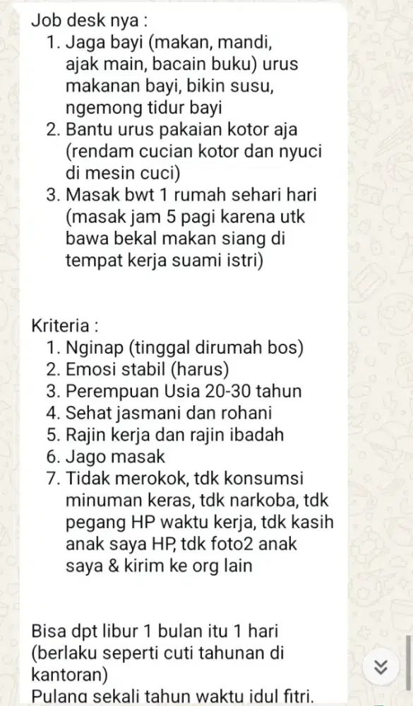 Loker ART Cewe nginap