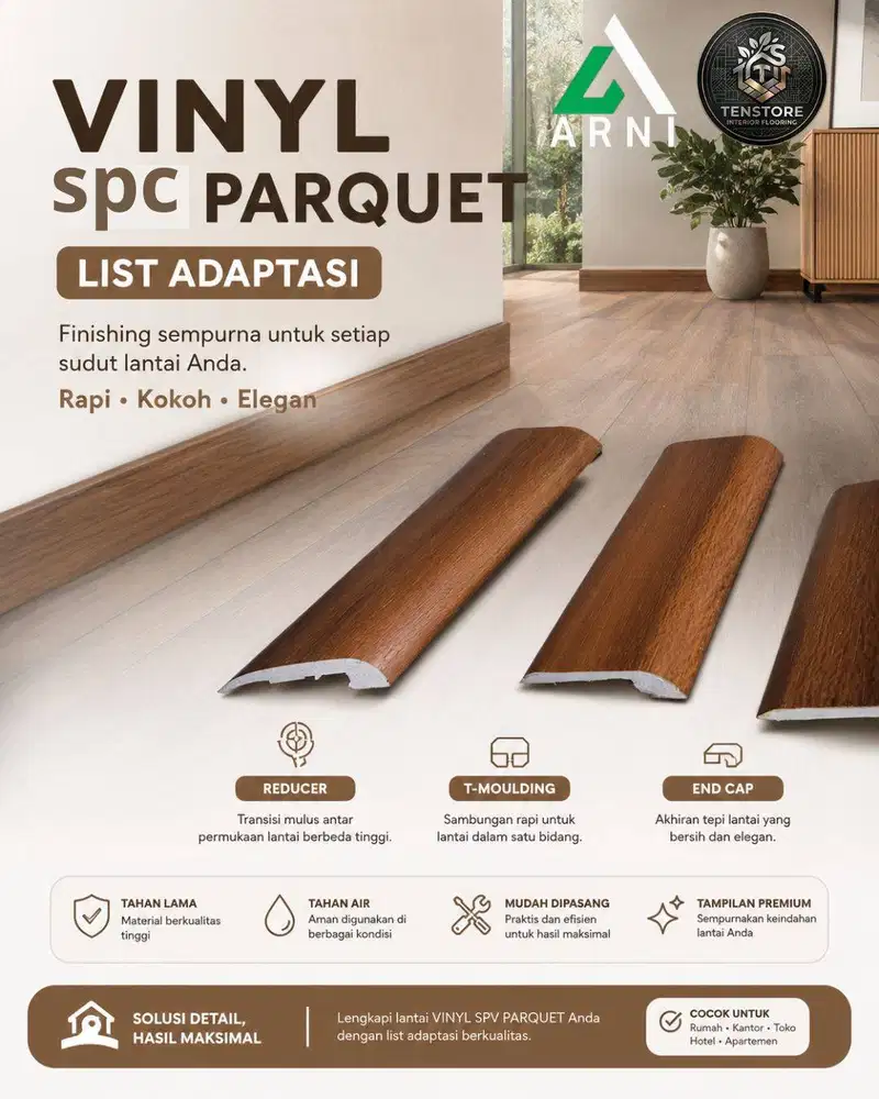 List Adaptasi Untuk Vinyl, SPC, dan Parket | Flooring Aksesoris | Baha