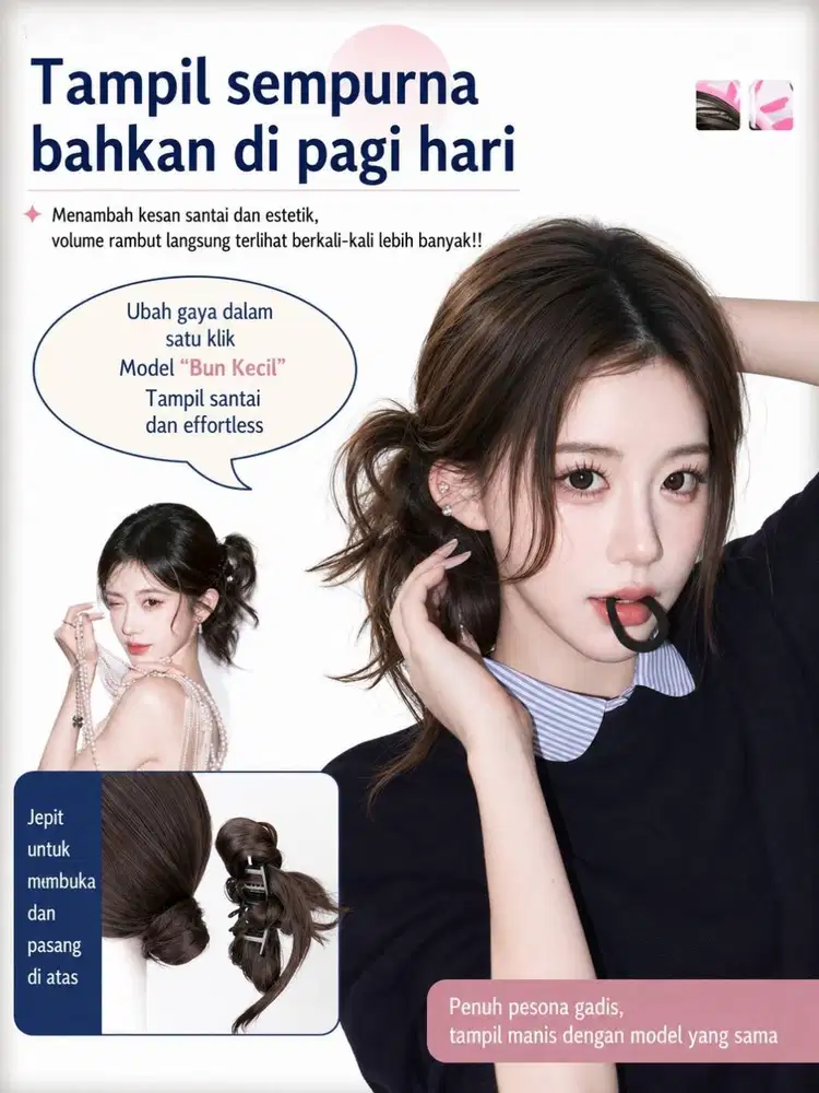 Rambut Asli Jepit Rambut Fashion Korea Jepit Rambut Kekinian Jepit Ram