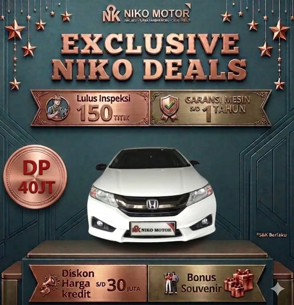 (MULUS) HONDA ALL NEW CITY E RS 2016 AT : 2015|2017