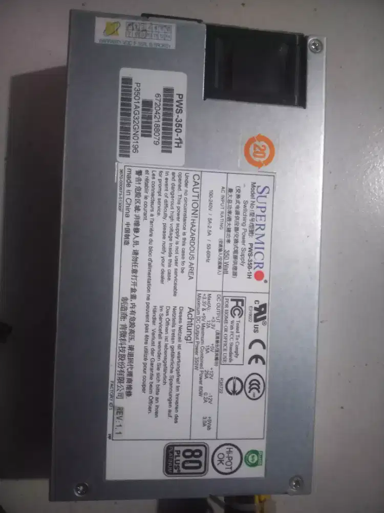 PSU Server Super Micro PWS-350-1H  (80+ Platinum)
