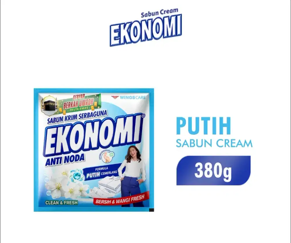 Sabun colek detergen krim Ekonomi Antinoda Clean & Fresh putih 380gr