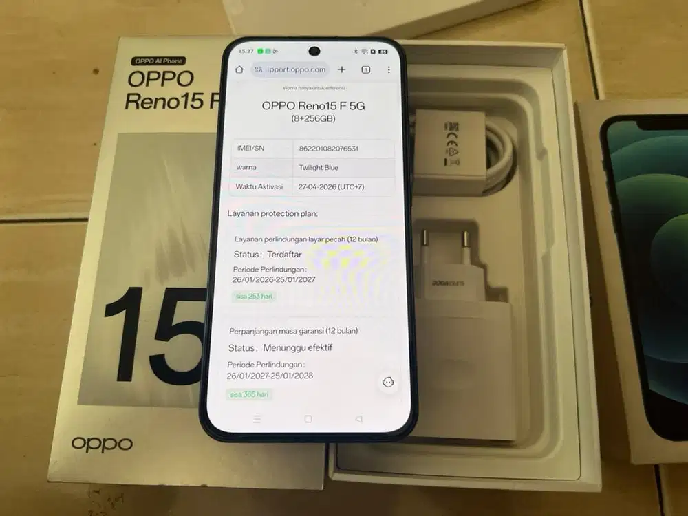 oppo reno 15f 8/256gb fullset original garansi