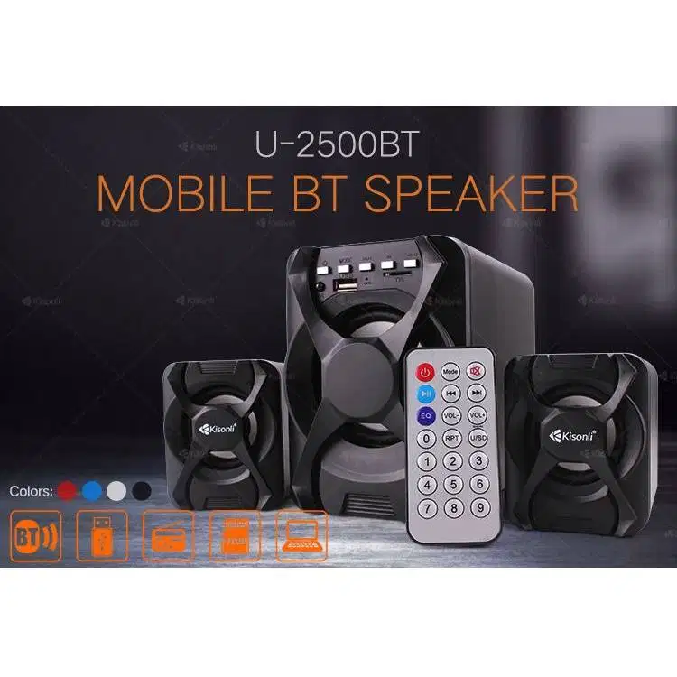 NEW- Speaker Bluetooth Kisonli U2500BT Gaming Speaker X-Audio 2.1