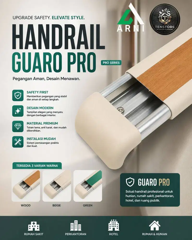 [GUARDPRO] BEST SELLER! Set Handrail Rumah Sakit Wallprotector peganga