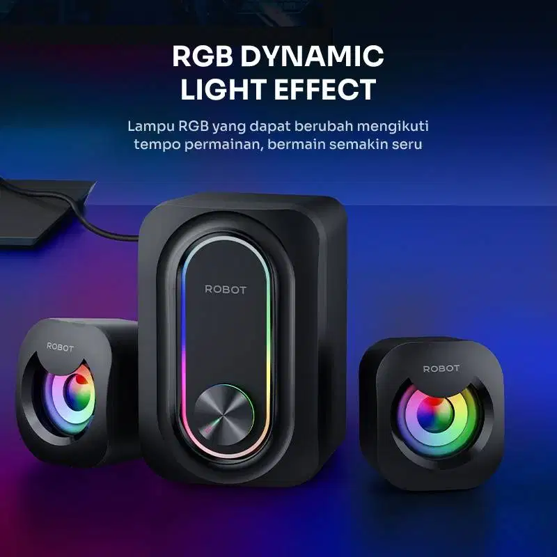 NEW- Robot RS190 Gaming Speaker 2.1 Subwoofer With RGB Lightning
