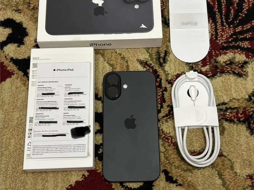 iPhone 16 128Gb Black iBox Garansi Maret 2027 Cc Rendah Fullset Ori
