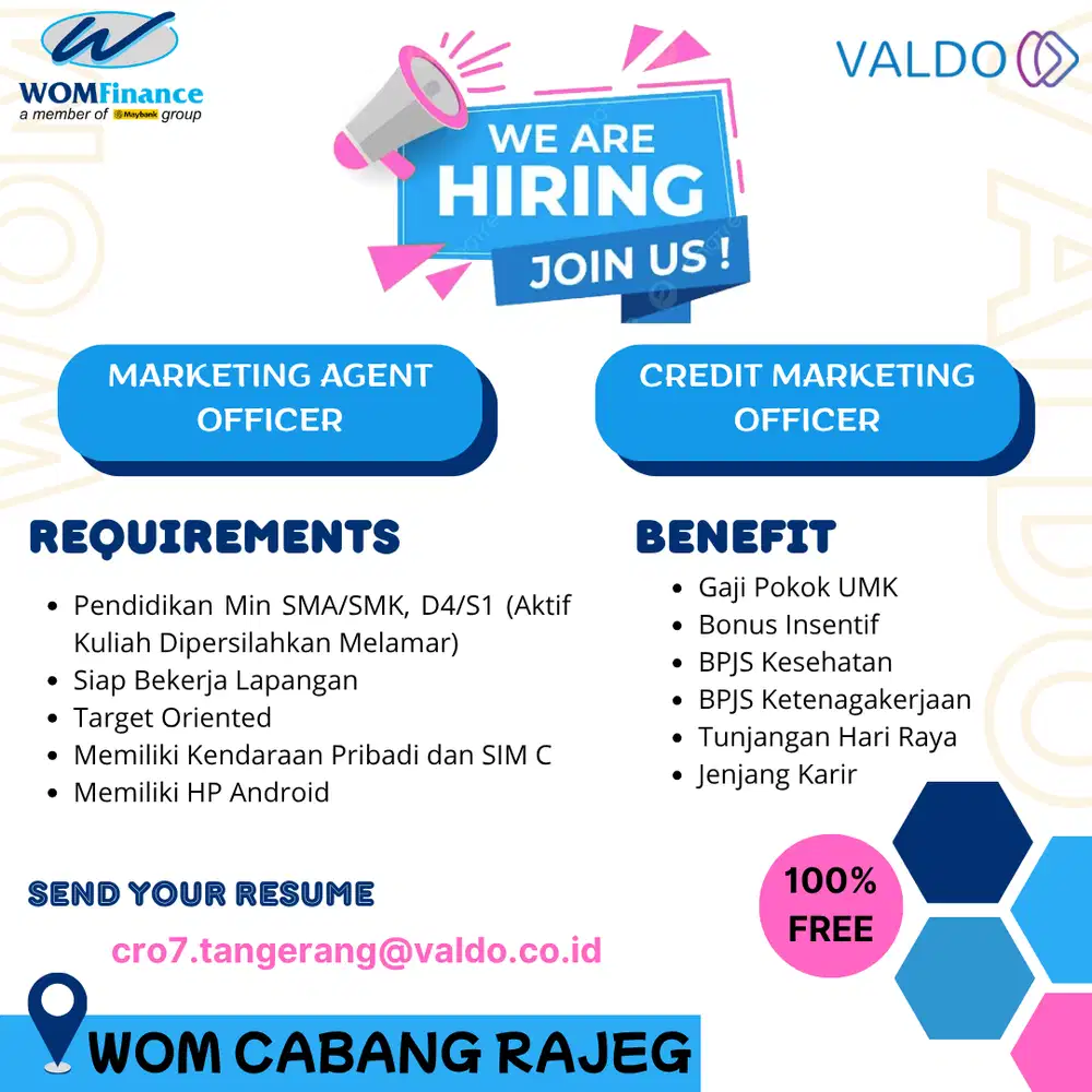 LOWONGAN KERJA MARKETING PT WOM FINANCE CAB RAJEG