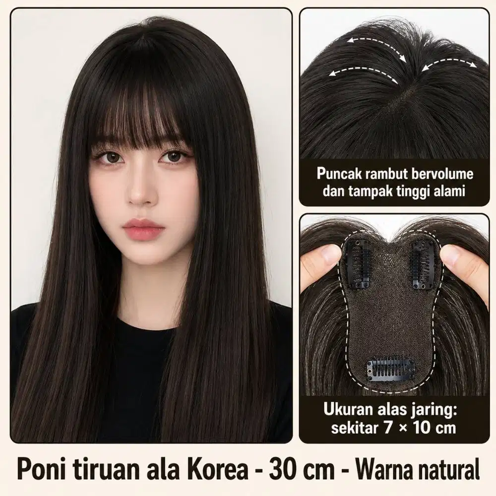 PONI CLIP RAMBUT PALSU WANITA MEDIUM Hanya Poni Palsu Korea Poni Clip