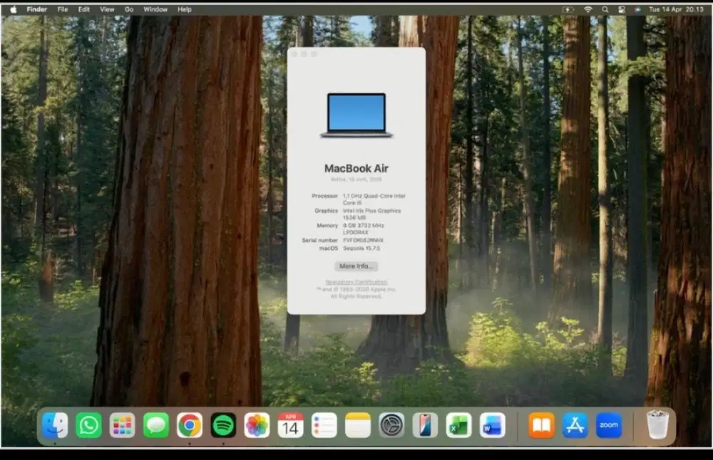 MacBook air 2020 i5 8GB 256GB