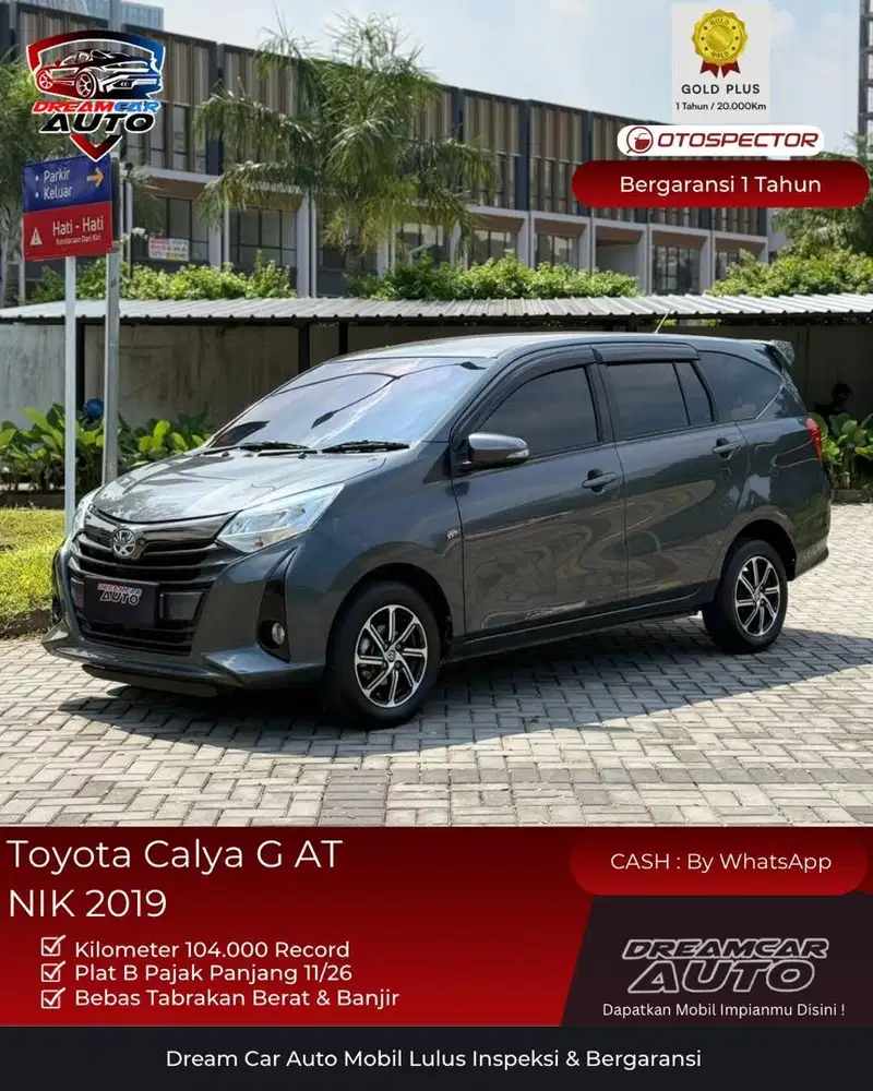[ KM 104rb ] Toyota Calya G 1.2 AT 2019 Abu non Sigra Ertiga Manual