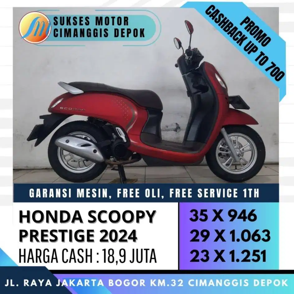 DP 800 SCOOPY PRESTIGE 2024 CASH KREDIT CICILAN RINGAN [SUKSES MOTOR]