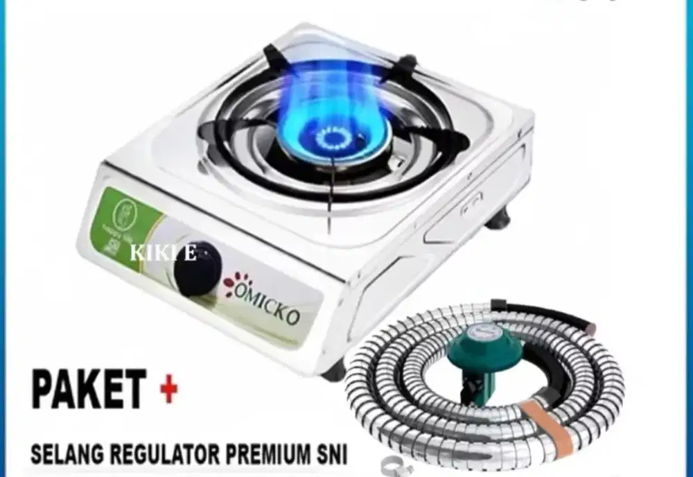 Paket kompor 1 tungku Omicko + Selang Regulator Premium SNI