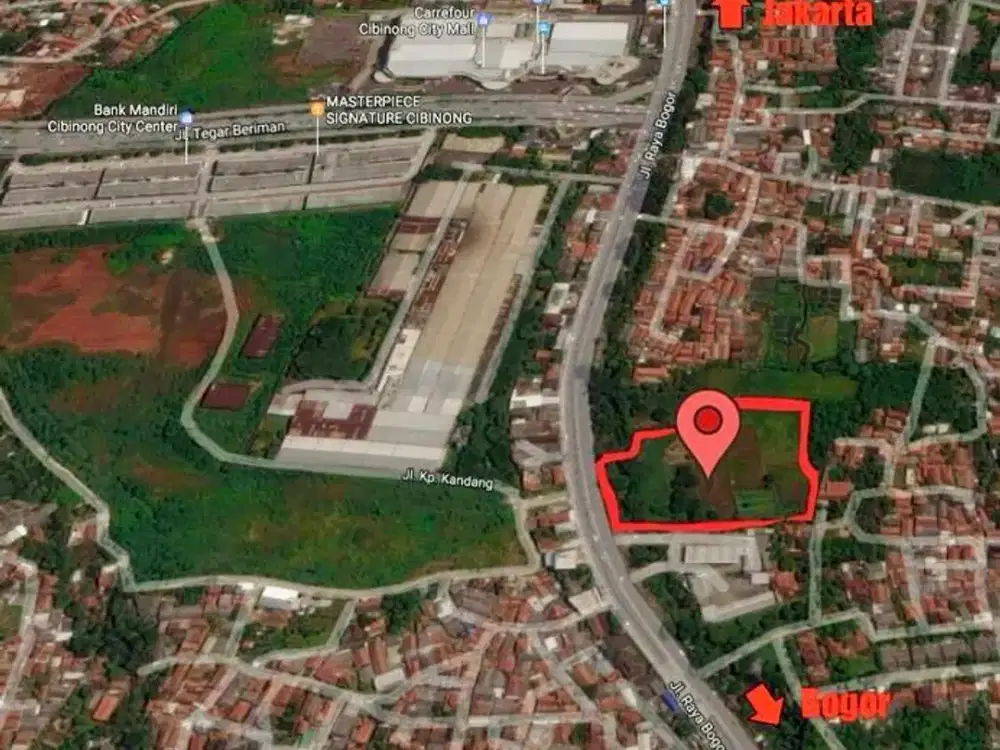 Jual Tanah Commercial Jalan Raya Bogor KM 46 Depan Cibinong City Mall 1.4 Ha