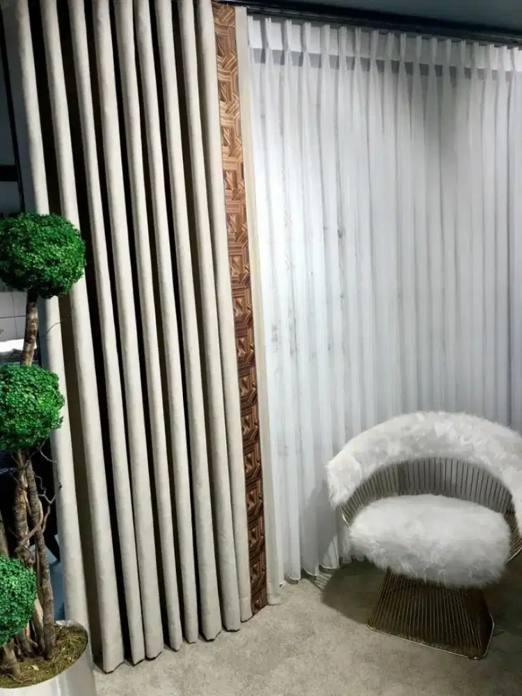 Pasang gordyn gorden murah vertikal roll blind jasa wallpaper dinding