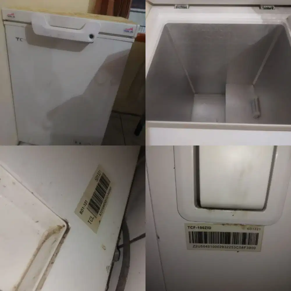 Freezer Merk TCL 100ZID Pintu Atas Bekas