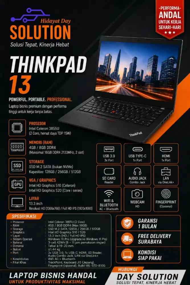 Thinkpad 13 bekas
