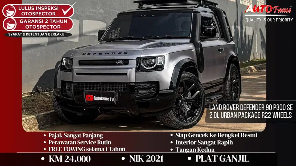 Land Rover Defender 90 P300 SE 2.0L Urban Package R22 Wheels NIK 2021