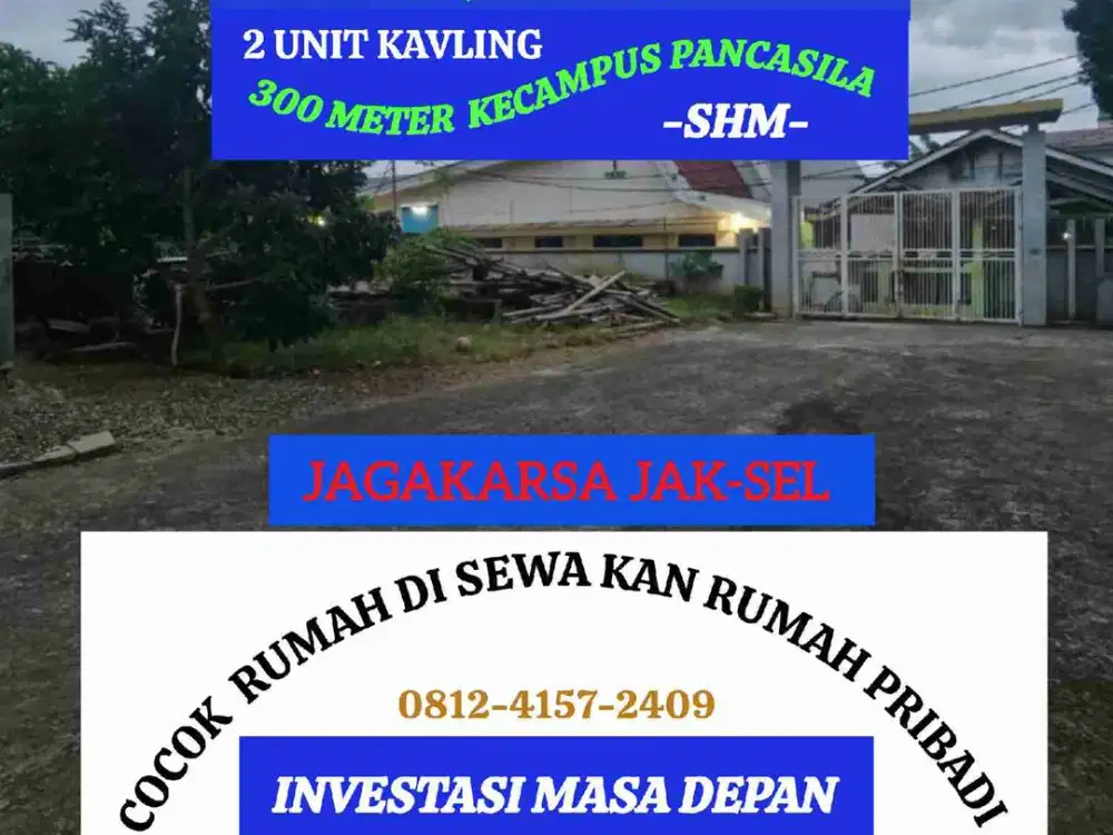 TANAH DIJUAL DEKET CAMPUS PANCASILA